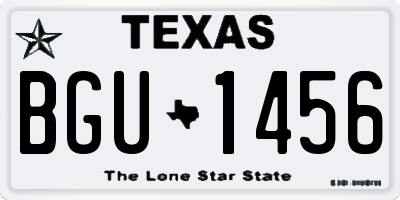TX license plate BGU1456