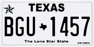 TX license plate BGU1457