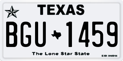 TX license plate BGU1459