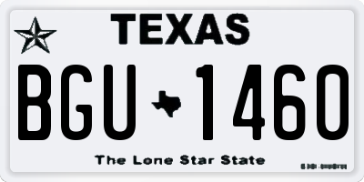 TX license plate BGU1460