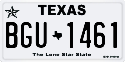 TX license plate BGU1461