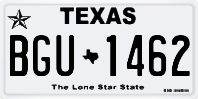 TX license plate BGU1462
