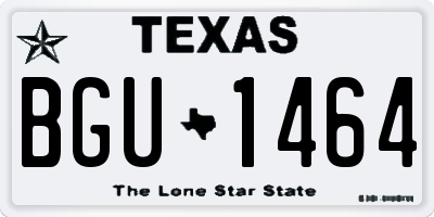 TX license plate BGU1464