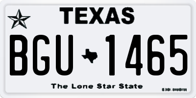 TX license plate BGU1465