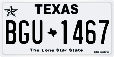 TX license plate BGU1467