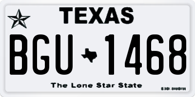 TX license plate BGU1468