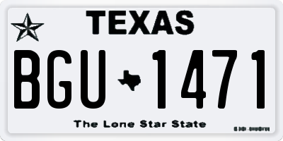 TX license plate BGU1471