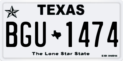 TX license plate BGU1474