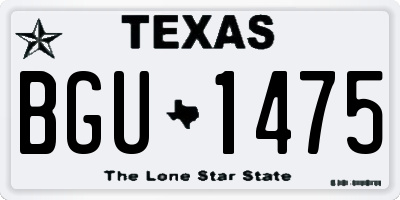 TX license plate BGU1475