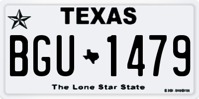 TX license plate BGU1479