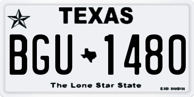 TX license plate BGU1480