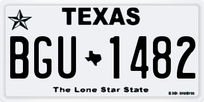 TX license plate BGU1482