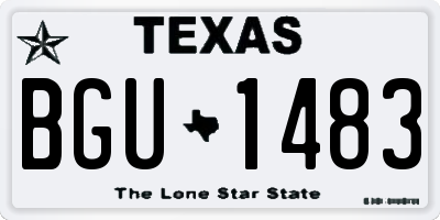 TX license plate BGU1483