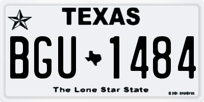 TX license plate BGU1484