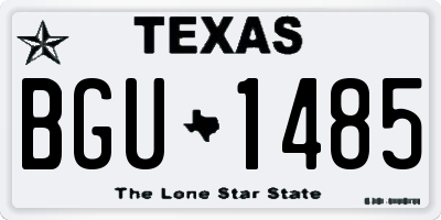 TX license plate BGU1485