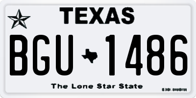 TX license plate BGU1486