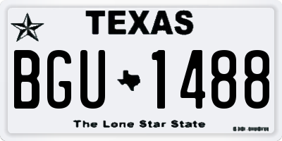 TX license plate BGU1488