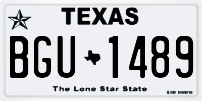 TX license plate BGU1489