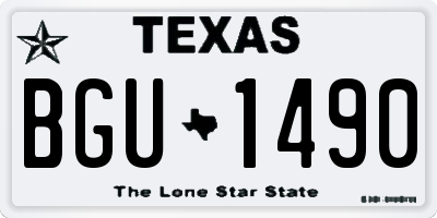 TX license plate BGU1490