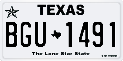 TX license plate BGU1491