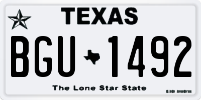 TX license plate BGU1492