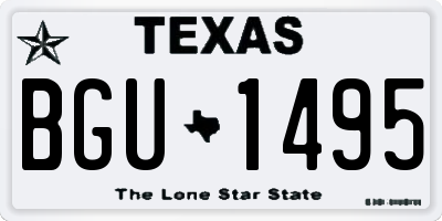 TX license plate BGU1495