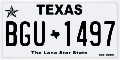 TX license plate BGU1497