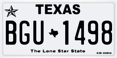 TX license plate BGU1498