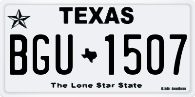 TX license plate BGU1507