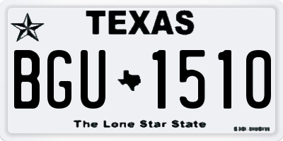 TX license plate BGU1510