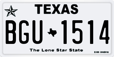 TX license plate BGU1514