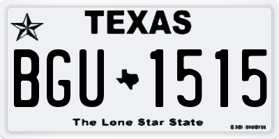 TX license plate BGU1515