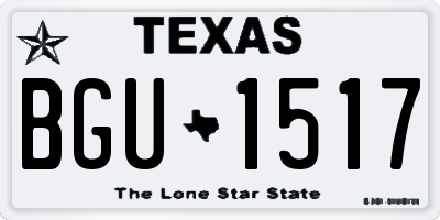 TX license plate BGU1517