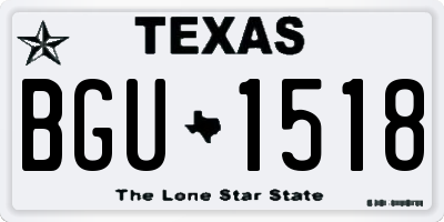TX license plate BGU1518