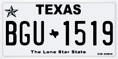 TX license plate BGU1519