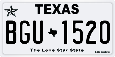 TX license plate BGU1520