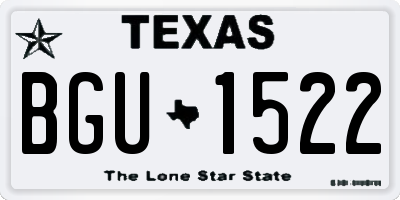 TX license plate BGU1522