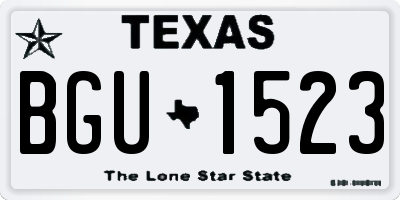 TX license plate BGU1523