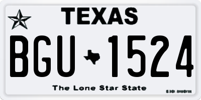 TX license plate BGU1524