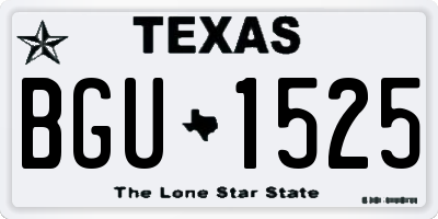 TX license plate BGU1525
