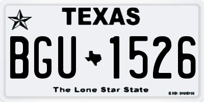 TX license plate BGU1526