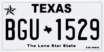 TX license plate BGU1529