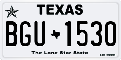 TX license plate BGU1530