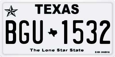 TX license plate BGU1532