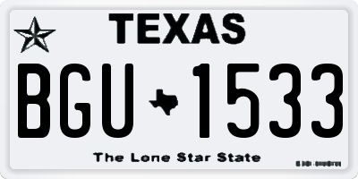 TX license plate BGU1533