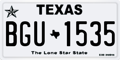 TX license plate BGU1535