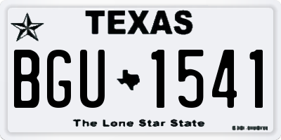 TX license plate BGU1541