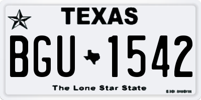 TX license plate BGU1542