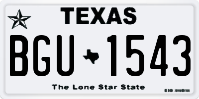 TX license plate BGU1543