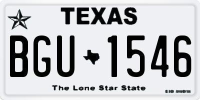 TX license plate BGU1546